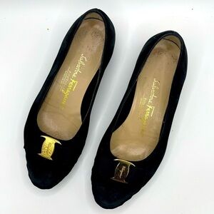 Salvatore Ferragamo | Black Suede Dress Flats
